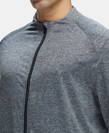 Soft Touch Microfiber Elastane Stretch Jacket with Thumbhole Styling - Grey Marl-6