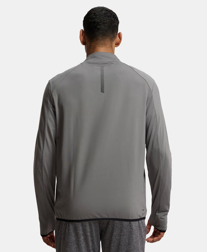 Soft Touch Microfiber Elastane Stretch Jacket with Thumbhole Styling - Quiet Shade-3