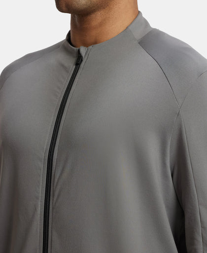 Soft Touch Microfiber Elastane Stretch Jacket with Thumbhole Styling - Quiet Shade-7