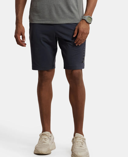 Soft Touch Microfiber Elastane Stretch Shorts with Back Zipper Pocket and StayFresh Treatment - Graphite-5