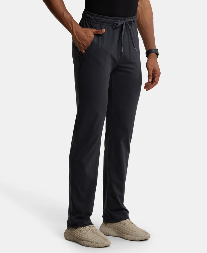 Super Combed Cotton Rich Trackpant with Zipper Pockets and StayFresh Treatment - Graphite-2