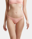Super Combed Cotton Elastane Low Waist Bikini With Concealed Waistband and StayFresh Treatment - Candlelight Peach-1
