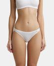 Super Combed Cotton Elastane Low Waist Bikini With Concealed Waistband and StayFresh Treatment - White-1