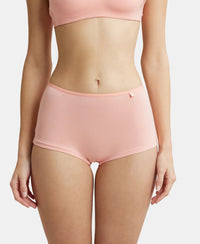 High Coverage Super Combed Cotton Elastane Boy Leg With Concealed Waistband and StayFresh Treatment - Candlelight Peach-1