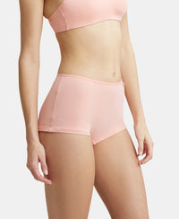 High Coverage Super Combed Cotton Elastane Boy Leg With Concealed Waistband and StayFresh Treatment - Candlelight Peach-2