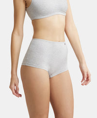 High Coverage Super Combed Cotton Elastane Boy Leg With Concealed Waistband and StayFresh Treatment - Steel Grey Melange-2