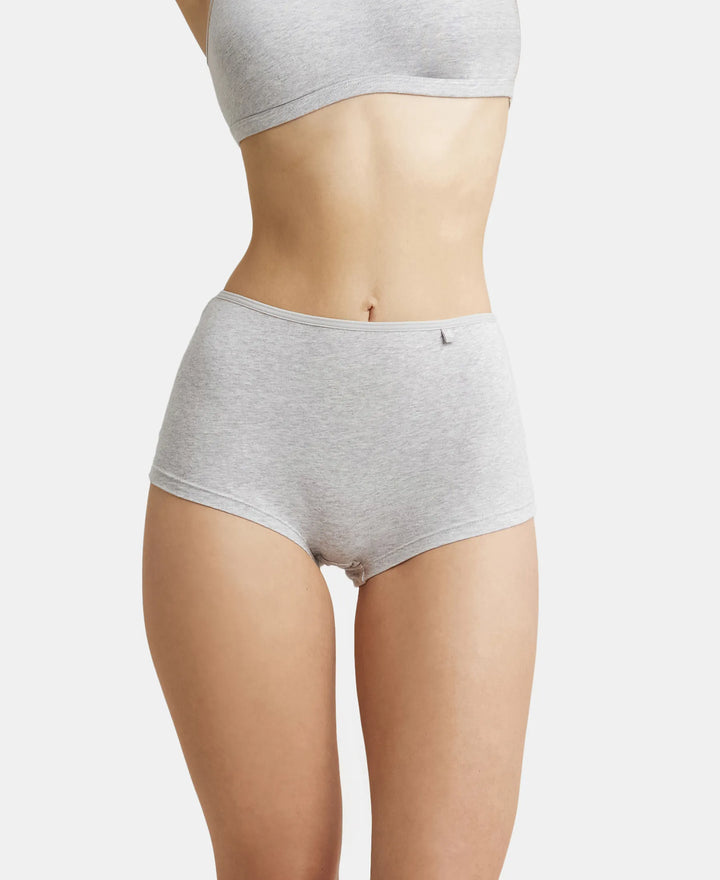 High Coverage Super Combed Cotton Elastane Boy Leg With Concealed Waistband and StayFresh Treatment - Steel Grey Melange-6