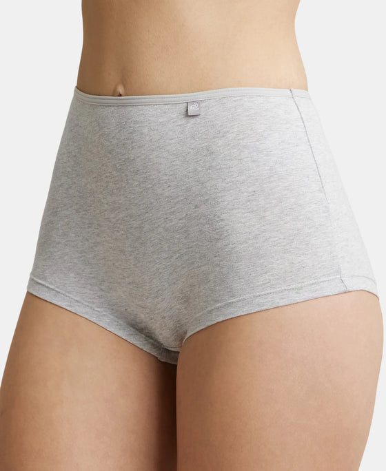 High Coverage Super Combed Cotton Elastane Boy Leg With Concealed Waistband and StayFresh Treatment - Steel Grey Melange-7