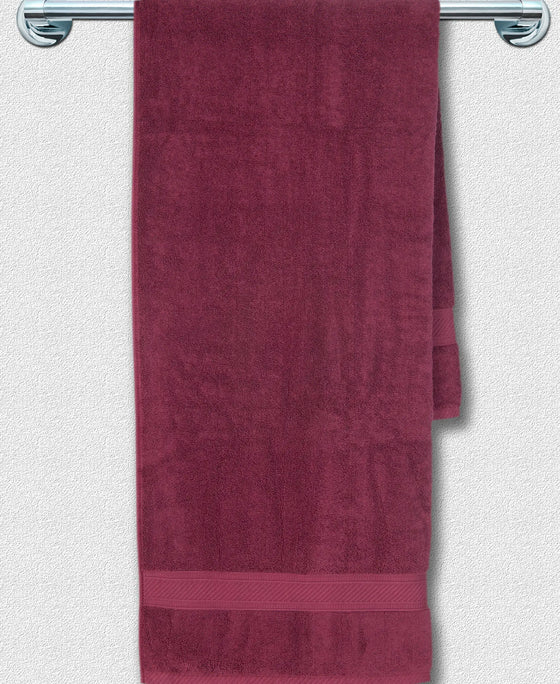 Cotton Terry Ultrasoft and Durable Solid Bath Towel - Burgundy-3