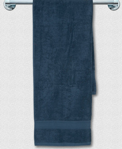 Cotton Terry Ultrasoft and Durable Solid Bath Towel - Navy-3