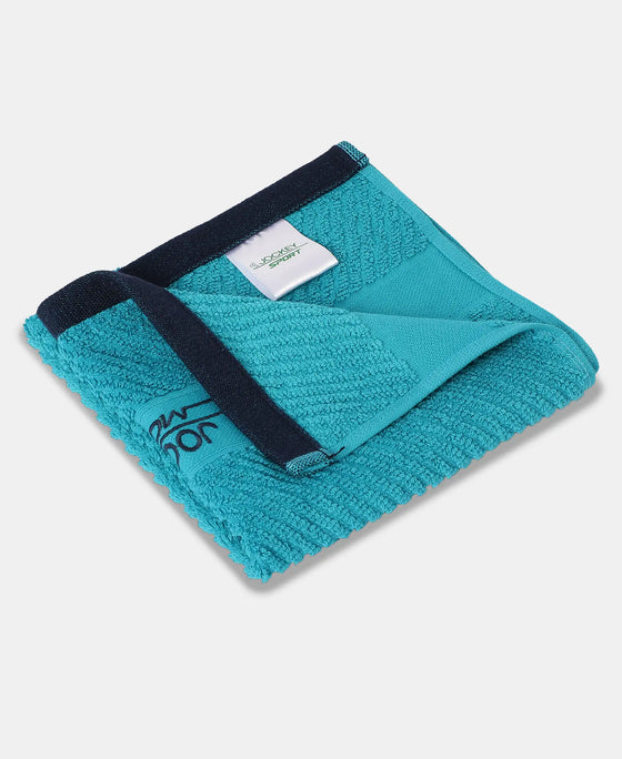 Cotton Rich Terry Ultrasoft and Durable Solid Hand Towel - Caribbean Turquoise-3