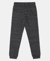 Super Combed Cotton Rich Joggers with Ribbed Cuff Hem - Black Snow Melange-2