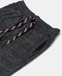 Super Combed Cotton Rich Joggers with Ribbed Cuff Hem - Black Snow Melange-3