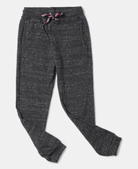 Super Combed Cotton Rich Joggers with Ribbed Cuff Hem - Black Snow Melange-5