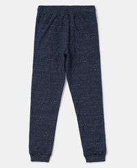 Super Combed Cotton Rich Joggers with Ribbed Cuff Hem - Blue Snow Melange-2