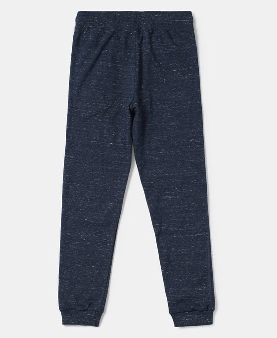 Super Combed Cotton Rich Joggers with Ribbed Cuff Hem - Blue Snow Melange-2