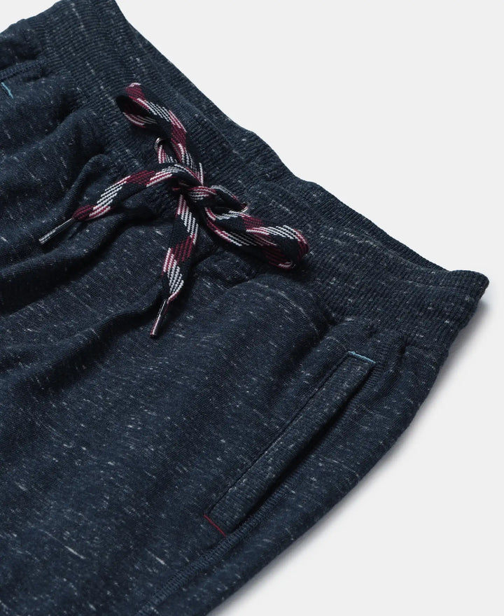 Super Combed Cotton Rich Joggers with Ribbed Cuff Hem - Blue Snow Melange-3