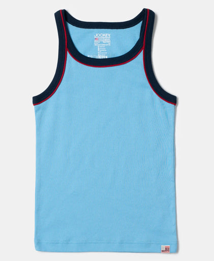 Super Combed Cotton Rib Fabric Sleeveless Vest - Assorted Colors-12