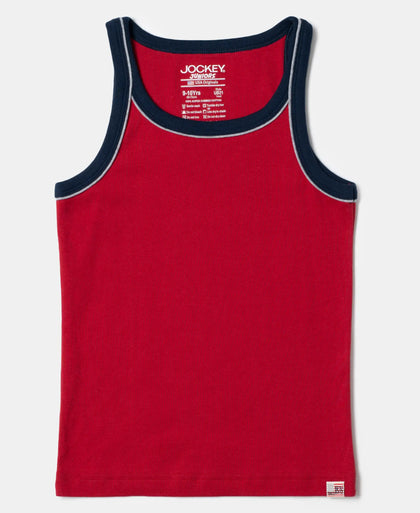 Super Combed Cotton Rib Fabric Sleeveless Vest - Assorted Colors-1
