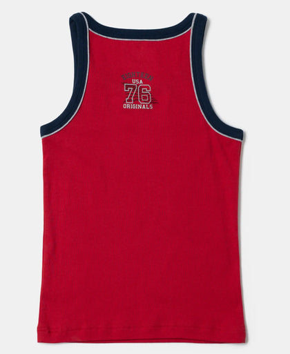 Super Combed Cotton Rib Fabric Sleeveless Vest - Assorted Colors-2