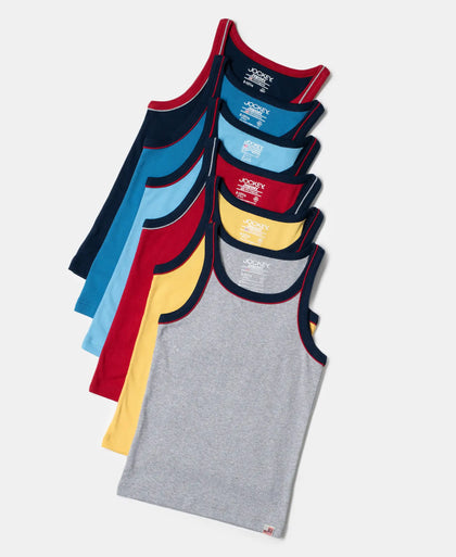 Super Combed Cotton Rib Fabric Sleeveless Vest - Assorted Colors-4