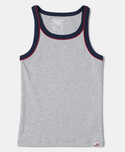 Super Combed Cotton Rib Fabric Sleeveless Vest - Assorted Colors-6