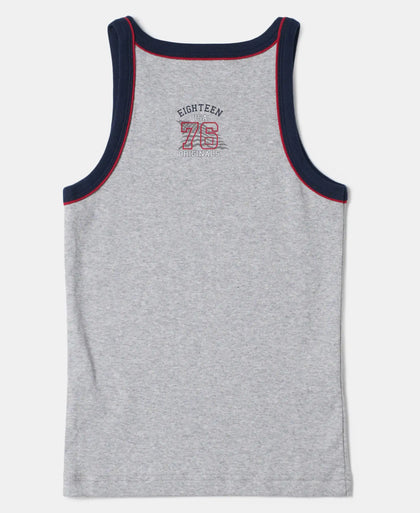 Super Combed Cotton Rib Fabric Sleeveless Vest - Assorted Colors-7
