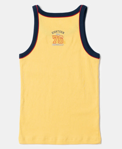 Super Combed Cotton Rib Fabric Sleeveless Vest - Assorted Colors-9