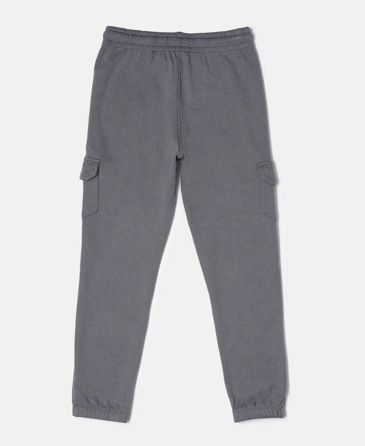 Super Combed Cotton Rich Cargo Pants with Cuffed Hem - Gunmetal-2