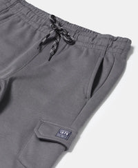 Super Combed Cotton Rich Cargo Pants with Cuffed Hem - Gunmetal-3