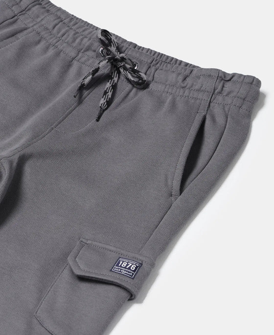 Super Combed Cotton Rich Cargo Pants with Cuffed Hem - Gunmetal-3