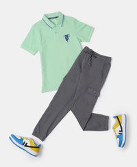 Super Combed Cotton Rich Cargo Pants with Cuffed Hem - Gunmetal-4