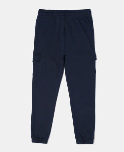 Super Combed Cotton Rich Cargo Pants with Cuffed Hem - Navy-2