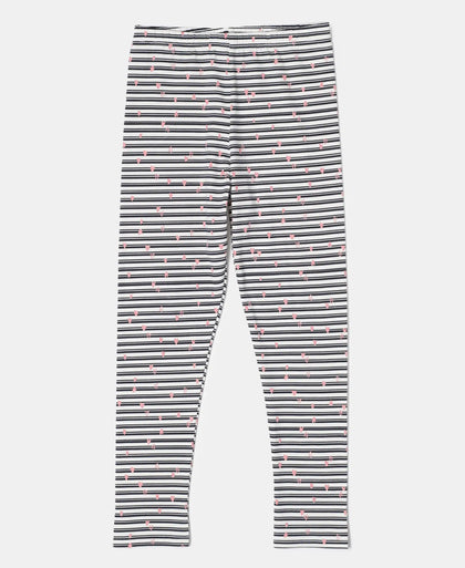 Super Combed Cotton Elastane Leggings - Gardenia Print-1
