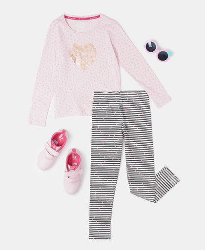 Super Combed Cotton Elastane Leggings - Gardenia Print-4