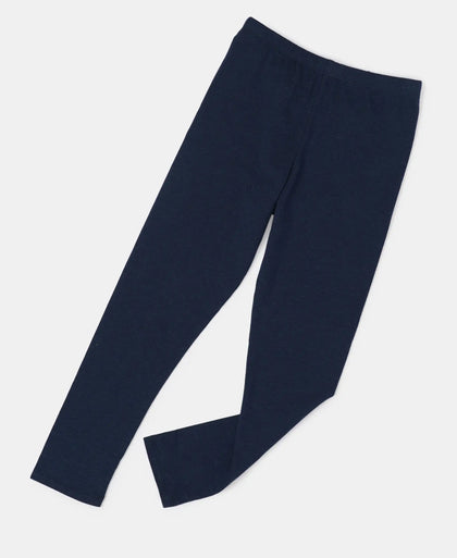 Super Combed Cotton Elastane Leggings - Navy-5