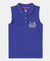 Super Combed Cotton Elastane Polo Neck Graphic Printed Tank Top - Indigo Crush-1