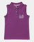 Super Combed Cotton Elastane Polo Neck Graphic Printed Tank Top - Wood Voilet-1