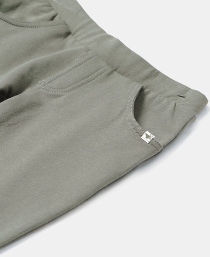 Super Combed Cotton Elastane French Terry Solid Jeggings - Sea Spray-3