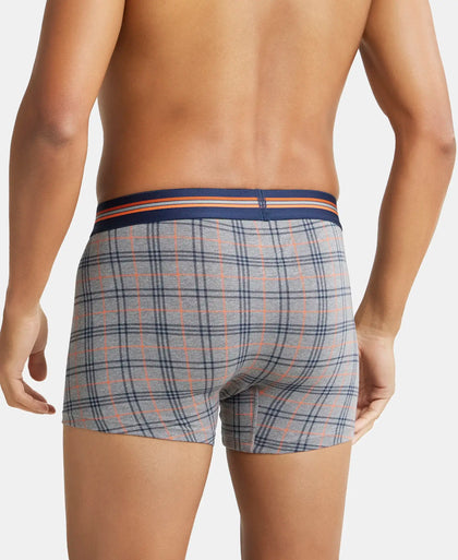 Super Combed Cotton Elastane Printed Trunk with Ultrasoft Waistband - Navy Print-11