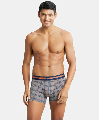 Super Combed Cotton Elastane Printed Trunk with Ultrasoft Waistband - Navy Print-14
