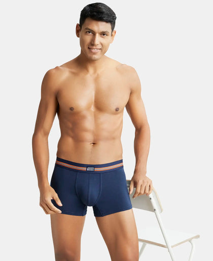 Super Combed Cotton Elastane Printed Trunk with Ultrasoft Waistband - Navy Print-6