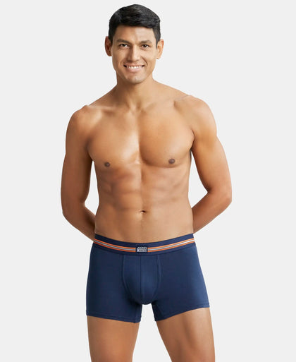 Super Combed Cotton Elastane Printed Trunk with Ultrasoft Waistband - Navy Print-7