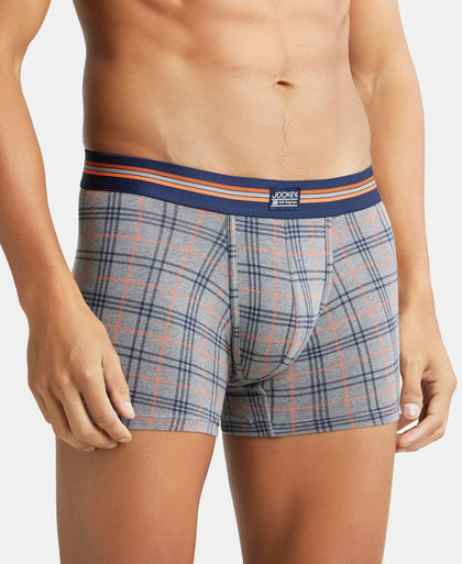 Super Combed Cotton Elastane Printed Trunk with Ultrasoft Waistband - Navy Print-10