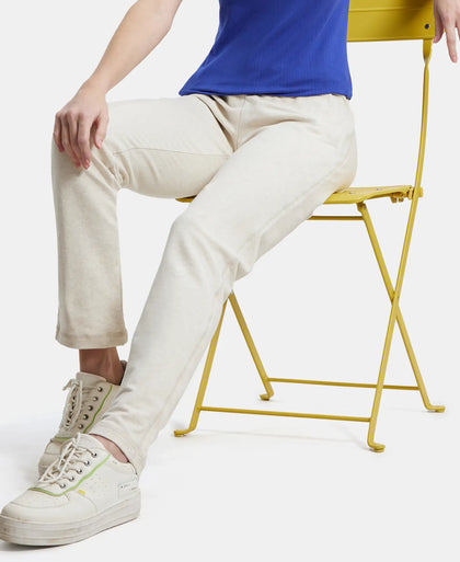 Super Combed Cotton French Terry Track Pant with Side Pockets - Cream Melange-5
