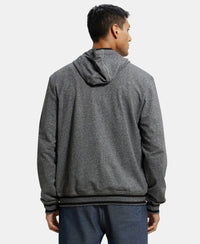 Super Combed Cotton French Terry Hoodie Jacket with Ribbed Cuffs - Black Grindle-3