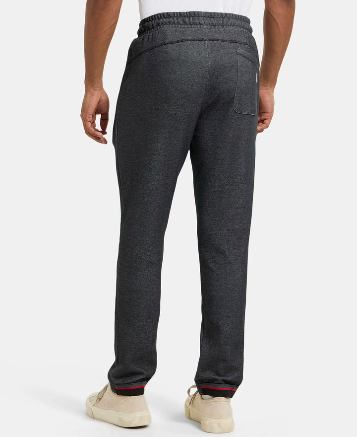 Super Combed Cotton Rich Slim Fit Jogger with Zipper Pockets - Black-3