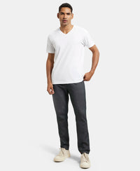Super Combed Cotton Rich Slim Fit Jogger with Zipper Pockets - Black-4