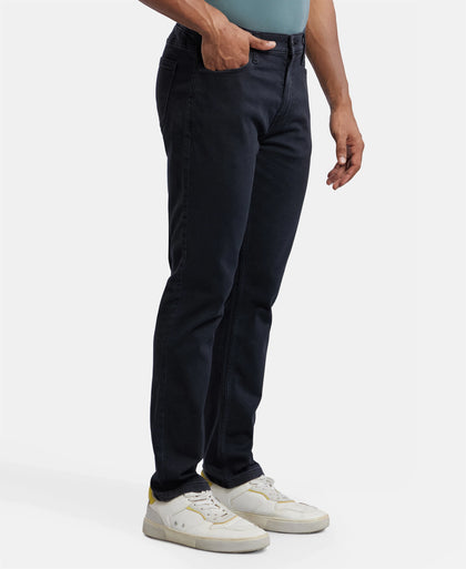 Super Combed Cotton Rich Elastane Stretch Slim Fit Leisure Jeans With 5 Pocket Styling - Black Stone-2