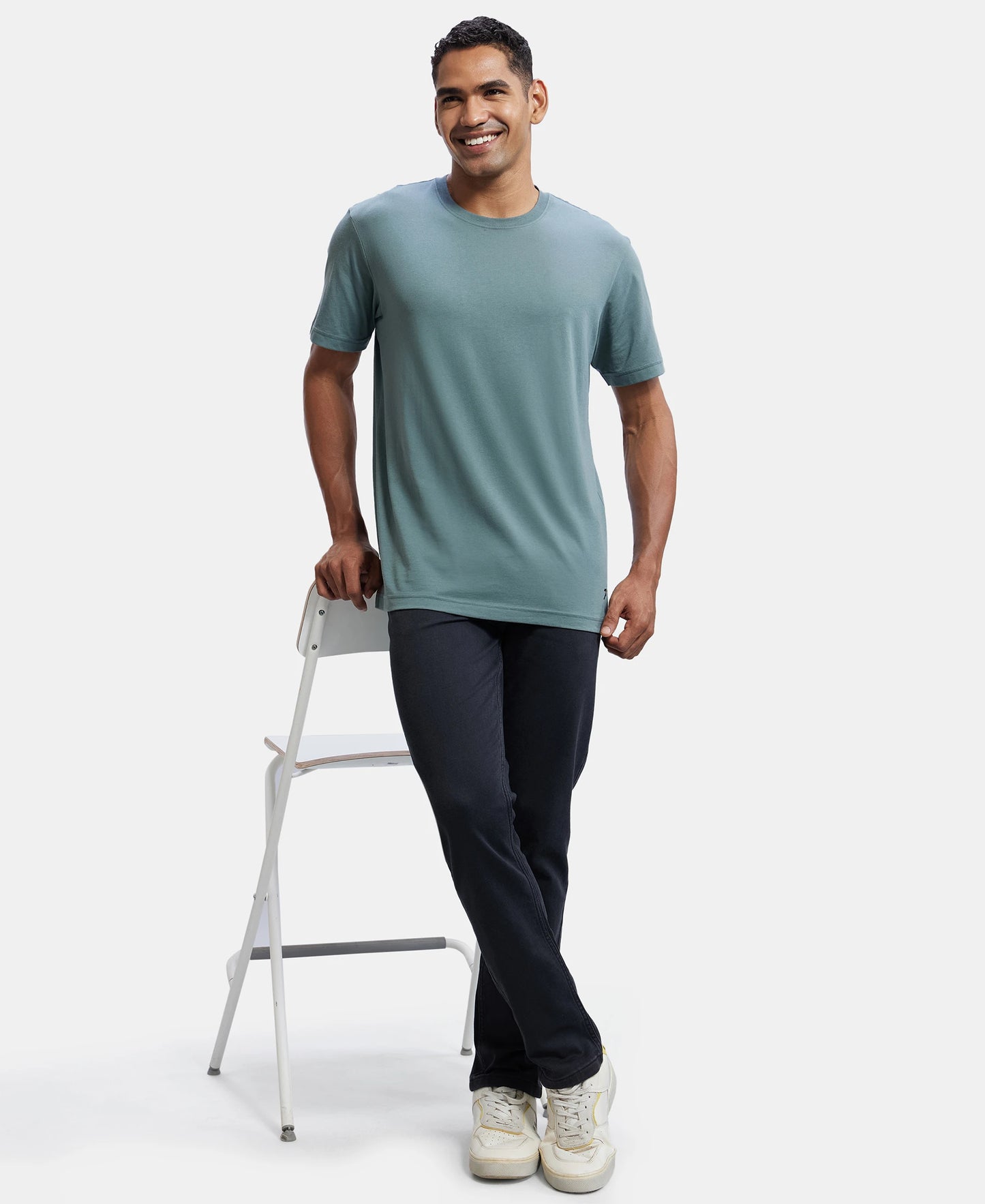 Super Combed Cotton Rich Elastane Stretch Slim Fit Leisure Jeans With 5 Pocket Styling - Black Stone-6
